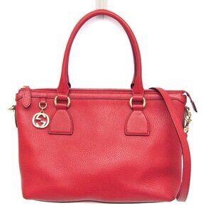 GUCCI Red Leather Shoulder Bag